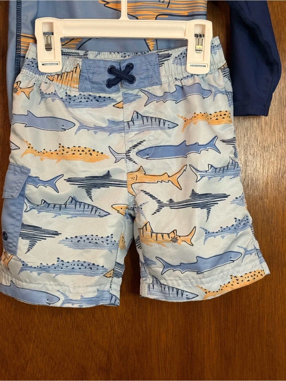 UV Skinz Kids 3-Piece Swim Suit Set Shark Blue UPF 50+ size 3T